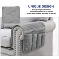 thumbnail image 3 of JIAYUEZHAO Sofa Armrest Organizer Non-Slip Arm Chair Bedside Caddy Storage Organizer for Recliner Couch with 5 Pockets for Cell Phone TV Remote Control Magazines(Grey), 3 of 7