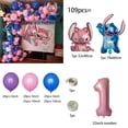 thumbnail image 3 of 1 juego de globos para fiesta de cumpleaños con temática de Disney Lilo & Stitch, kit de cadena y guirnalda de arco, juguetes inflables para niños, globos, regalos, suministros, 3 of 4