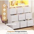 thumbnail image 4 of Aunfebrco Twin Over Twin Low Bunk Bed with 9 Storage Drawers and 1-tier Open Shelf,L-Shaped Bunk Bed with LED Light,Metal Twin Floor Bunk with 13.4''H Safety Guardrail and Inclined Ladder,White, 4 of 9