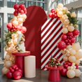 Parallel Stands Red White Stripes Arch Backdrop Covers 6.6 FT, Christmas Red Diagonal ...