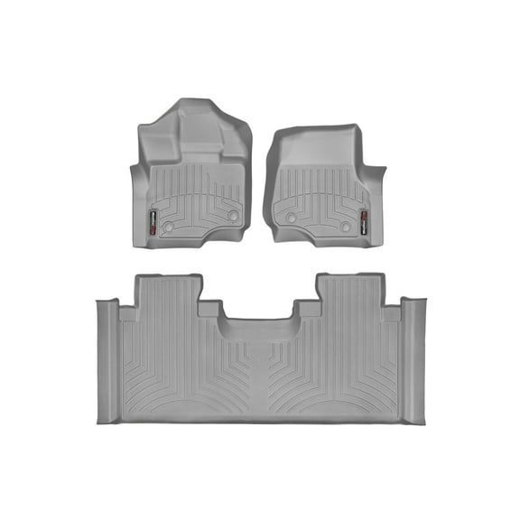 WeatherTech Custom Fit FloorLiners compatible with Ford F-150, F-150 Raptor - 1st & 2nd Row, Grey