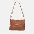 thumbnail image 4 of Hammitt Women's VIP Large Leather Purse With Strap Mahogany Pebble/Brushed Gold Red Zip, 4 of 6