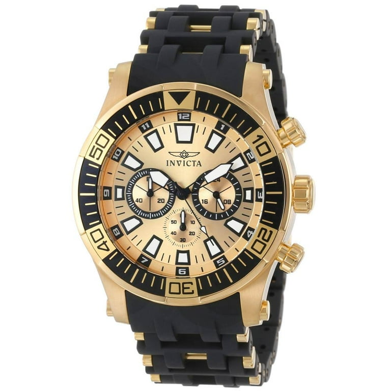 Invicta Men's 14557 Sea Spider Gold Dial Steel & Rubber Bracelet