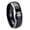 Black 2 Tone Polish Edge, variant on Kanji Prayer Concave Black Tungsten Men Ring 10MM