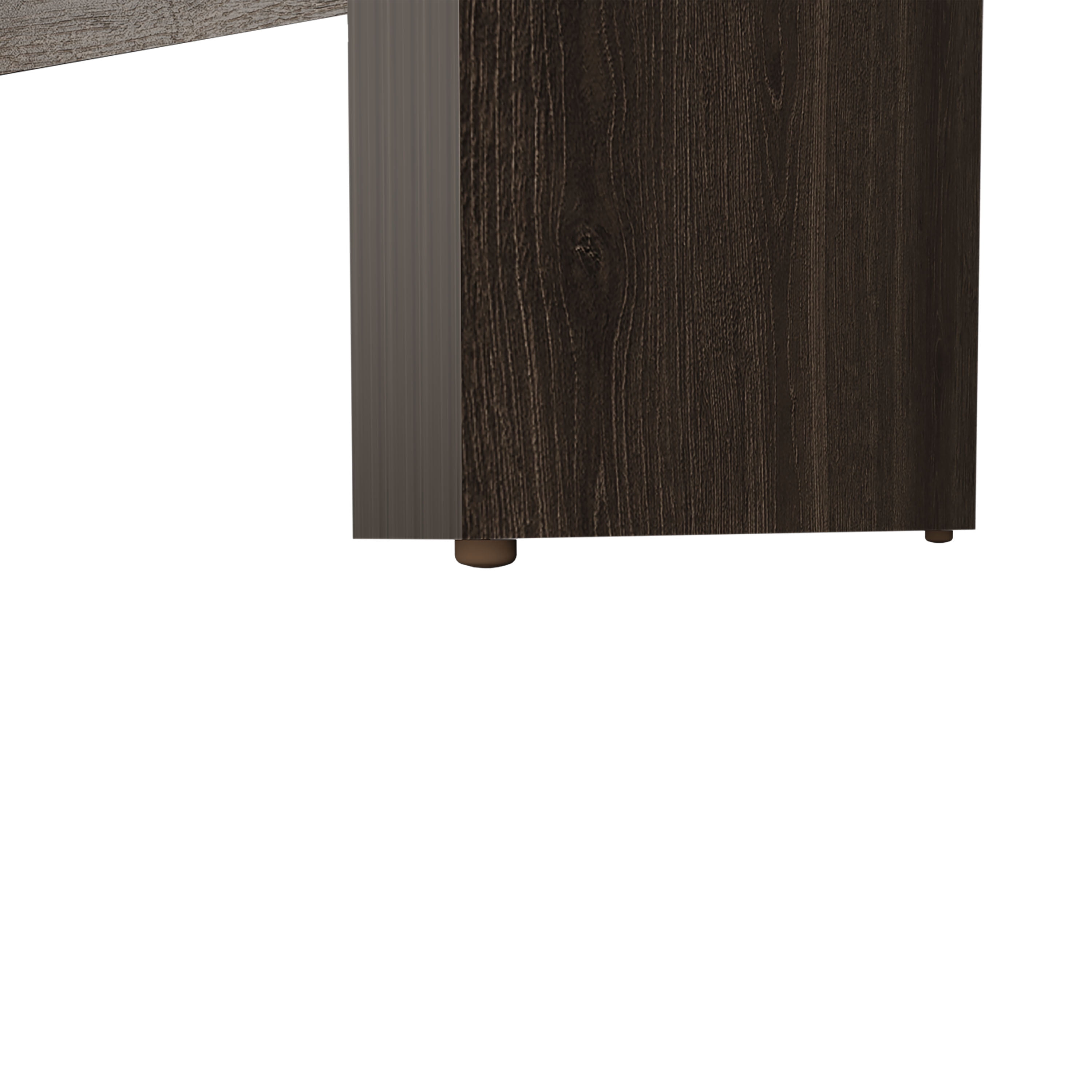 Astoutdoor Rough Rock Minimalist Home Office Work Desk with Cable Management, Dark Walnut
