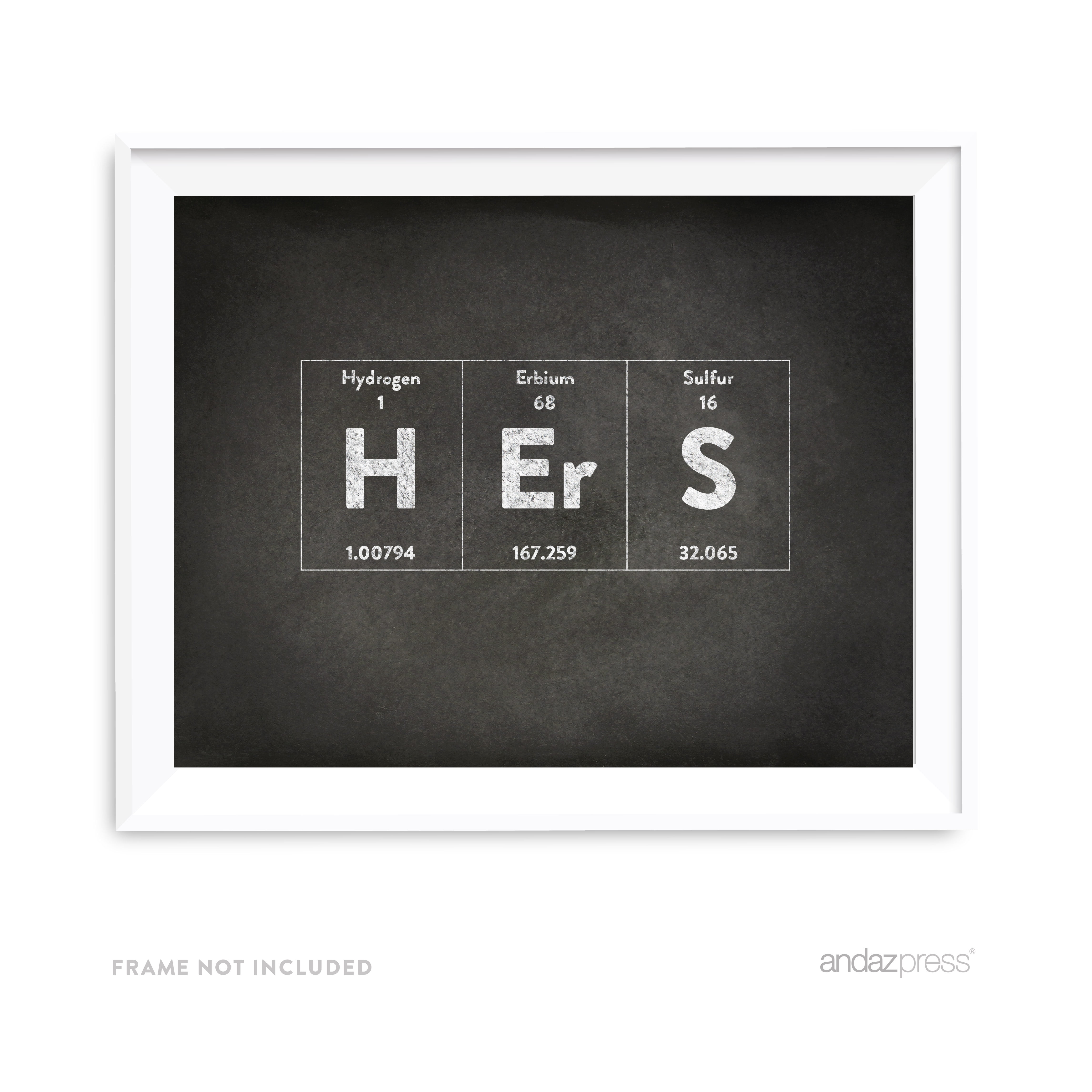 Hers Periodic Table of Elements Vintage Chalkboard Wall Art Décor
