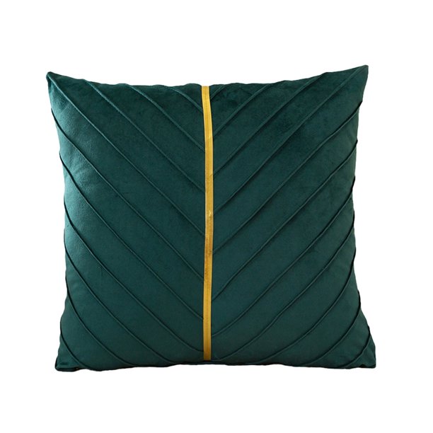 Lujosa funda de cojín de terciopelo de 45 x 45 cm con detalles dorados para sofá cama y salón