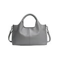 thumbnail image 3 of LUXUR Ladies Leather Top Handle Handbag Women Classic Satchel Crossbody Bags Purse Daily Portable Detachable Tote Grey, 3 of 7