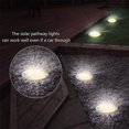 thumbnail image 3 of Paquete de 8 luces solares de disco, 8 luces LED solares para suelo, para exteriores, de acero inoxidable, impermeables, para pasarelas, caminos, césped, patios y jardines, 3 of 8
