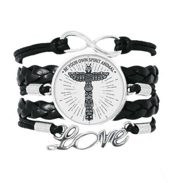 Ancient Egypt Owl Decorative Pattern Bracelet Love Accessory Twisted Leather Knitting Rope Wristband