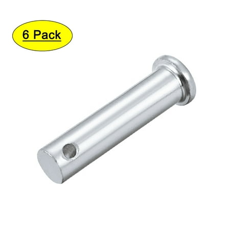 

Single Hole Clevis Pins -10mm x 40mm Flat Head Zinc-Plating Solid Steel Link Hinge Pin 6Pcs