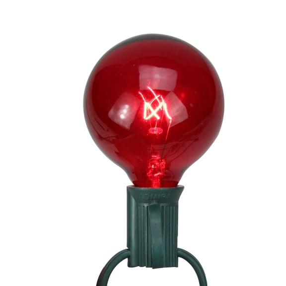 Pack of 25 Red G50 Incandescent Christmas Replacement Bulbs