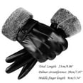 thumbnail image 3 of PMVFHDE Men's Winter PU Touchscreen Leather Gloves Windproof Warm Gloves, for Outdoor Driving Riding Black，One Size, 3 of 7