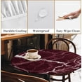 thumbnail image 4 of Round Fitted Tablecloth with Elastic Edge Design Table Cover Waterproof Stain-Resistant Wipeable Table Cloth Best for 42"-46" Round Tables for Outdoor Indoor Red Marble, 4 of 4
