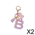 thumbnail image 1 of Llavero con dijes,Llavero con letras Llavero Colgante Monedero Charms,Llavero para Bolso Mochila Decoración Mujer,Llavero con forma de mariposa y alfabeto para llave de bolso,Llavero 2 piezas, 1 of 10