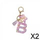 thumbnail image 1 of Llavero con dijes,Llavero con letras Llavero Colgante Monedero Charms,Llavero para Bolso Mochila Decoración Mujer,Llavero con forma de mariposa y alfabeto para llave de bolso,Llavero 2 piezas, 1 of 10
