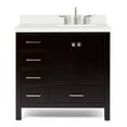 thumbnail image 2 of Ariel Cambridge 37 In. Right Offset Rectangle Sink Vanity With White Quartz Countertop In Espresso, 2 of 10
