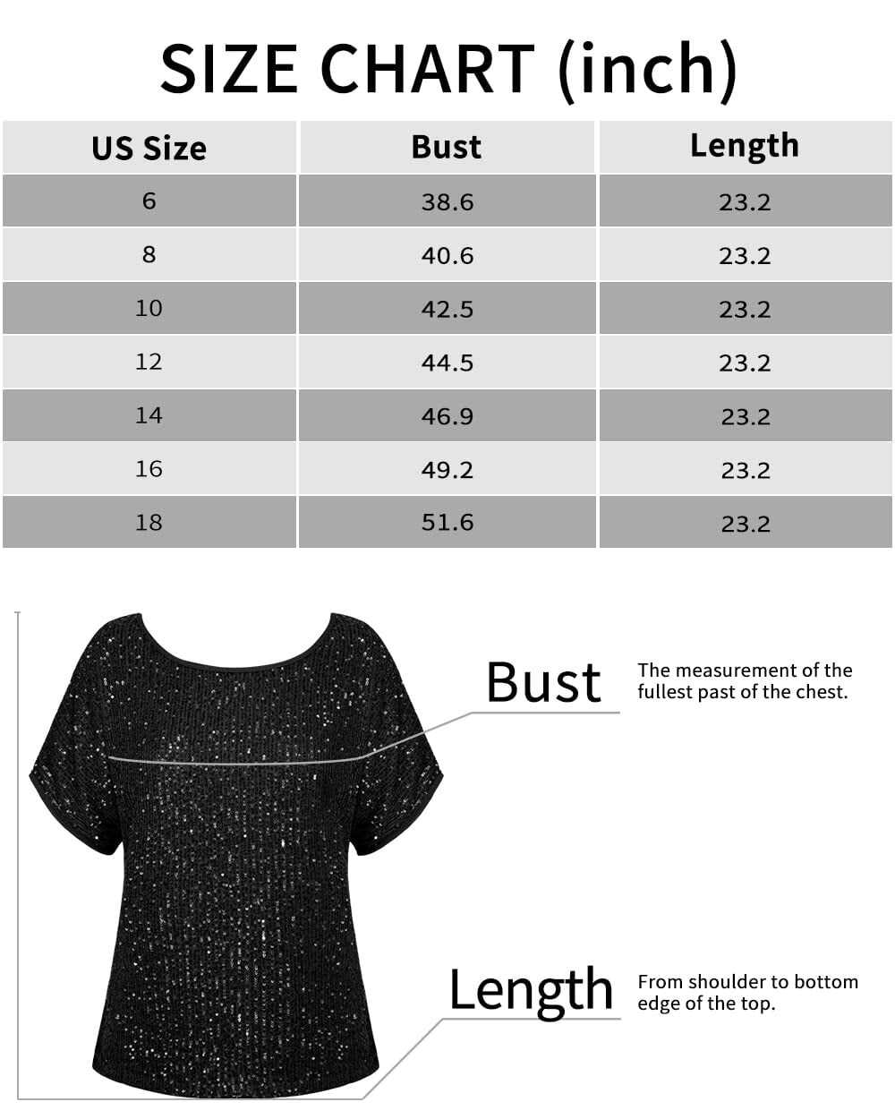 sequin top size 16