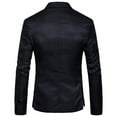 thumbnail image 3 of SWSMCLT Men's Business Casual Suit Jacket Sport Coat Slim Fit Notch Collar Snazzy Split Suit Separate Long Sleeve Black 38, 3 of 3