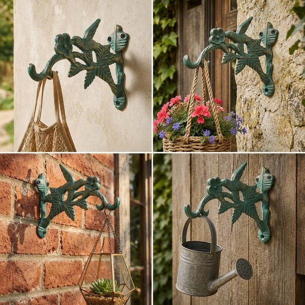 Soporte para macetas colgantes, colgador pared para plantas, colgador faroles decorativo elegante hierro fundido, gancho para macetas