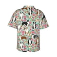 thumbnail image 4 of Australian Shepherd Dog Flower Floral Men'S 3d Print Casual Button Down Shirts, Novelty Hawaiian Short Sleeves Xl, 4 of 7