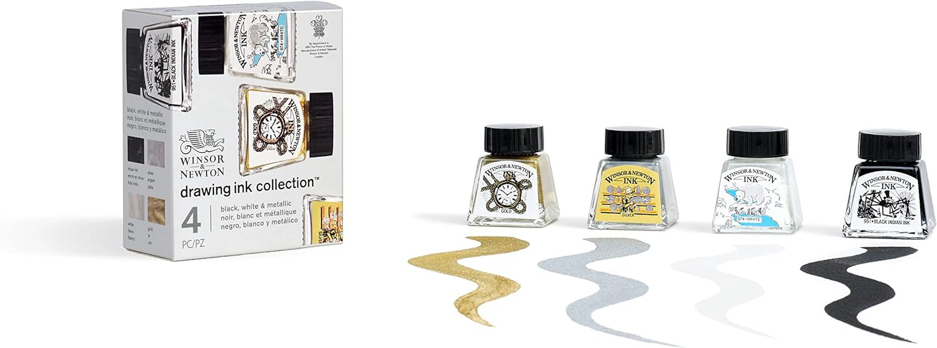 Winsor & Newton Drawing Ink, 14 mL Bottles, Set Of 4, Metallics