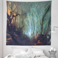 thumbnail image 1 of Teal Tapestry, Whimsical Forest Reflection in Lake Deep Dark Surreal Illustration, Fabric Wall Hanging Decor for Bedroom Living Room Dorm, 5 Sizes, Brown Teal, by Ambesonne, 1 of 1