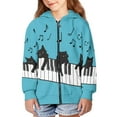 thumbnail image 3 of chaqlin Cat Hoodies for Teen Girls Trendy Y2K Full-Zip Hoodie Piano Key Notes Long Sleeve Zipper Sweatshirts Kids School Jacket with Pockets Size 11-13, 3 of 7