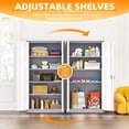 thumbnail image 6 of INTERGREAT Metal Garage Storage Cabinet, Black Lockable File Cabinet with 2 Doors and 4 Adjustable Shelves, Tall Steel Tool Cabinets for Office, Home, Garage, School, Gym, 6 of 17