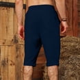 thumbnail image 7 of Mens Casual Soft Cotton Linen Long Shorts Knee Below Sport Running Lounge Work Shorts Capri Pant Size 2XL Navy, 7 of 7
