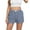 Blue, variant on Womens Plaid Shorts Casual Elastic Waist Checkered Shorts Women Trendy with Pockets