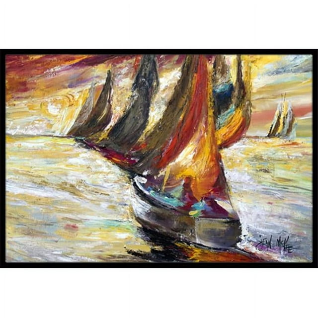 Carolines Treasures JMK1062JMAT Voiles Rouges Voilier Tapis Intérieur et Extérieur - 24 x 36 Po