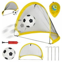 Pop Up Soccer Goals Set of 2 - Two Folding Portable Nets with Ball, Carry Case and Training Cones - Practice Play for Kids Adults