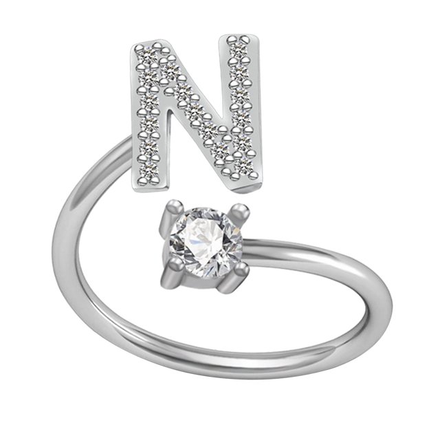 Exquisita moda 26 alfabeto inglés estilo anillo carta moda anillo de cobre Wmkox8yii fajkfhkj1820