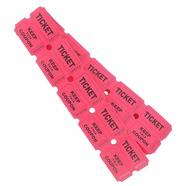 100 Red Raffle Tickets for Party Events, Carnivals, Fundraisers ...