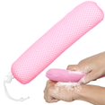 thumbnail image 1 of KkaFFe Cabezal de cepillo de baño con esponja para la espalda, cepillo de malla para baño, cabezal de cepillo para el cuerpo para personas mayores, ayuda para bañarse y ducharse (cabeza rosa), 1 of 1