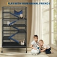 thumbnail image 4 of 6-Tier Small Animal Cage – Large Metal Habitat with Wheels for Ferrets/Rabbits (Black, Lockable Doors), 4 of 8