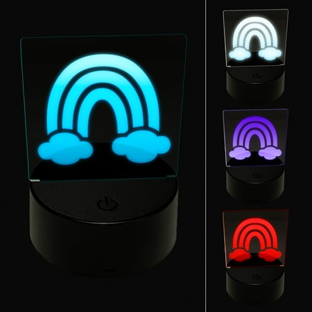

Cute Rainbow Clouds Peace Love LED Night Light Sign 3D Illusion Desk Nightstand Lamp