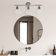 thumbnail image 4 of 26.5" Classic 3 Light Straight Metal Bar And Frosted Marble White Bell Shape Glass Shades Decorative Wall Mounted Vanity, 4 of 7
