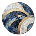 thumbnail image 4 of Designart "Constructing Blue Realms in Blue and Gold III" Abstract Shapes Oversized Wall Clock, 4 of 5