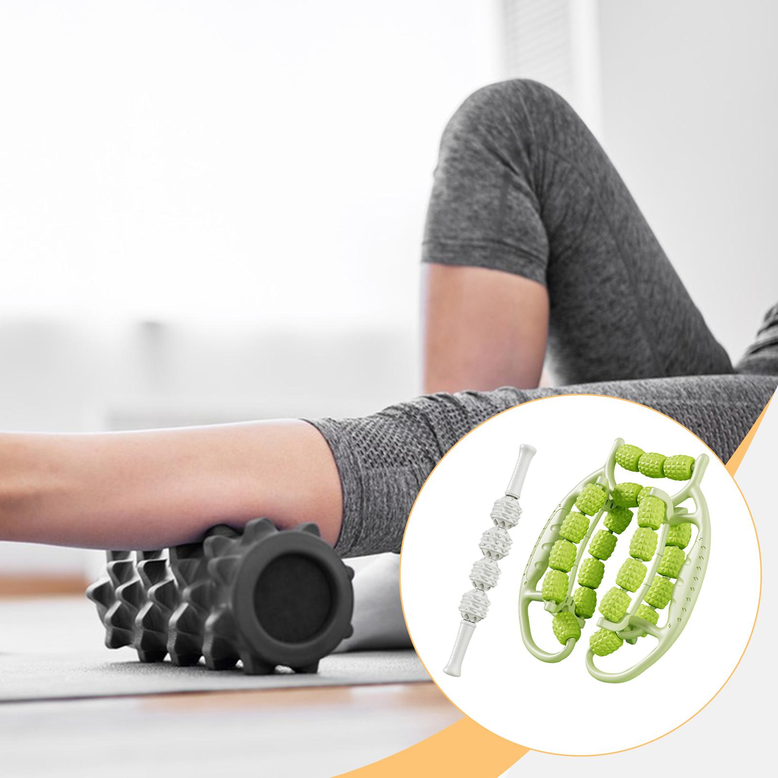 2 Pieces Muscle Roller Fascia Massager Massage Stick with 360 Degree Wrapping Design for Runners and Athletes