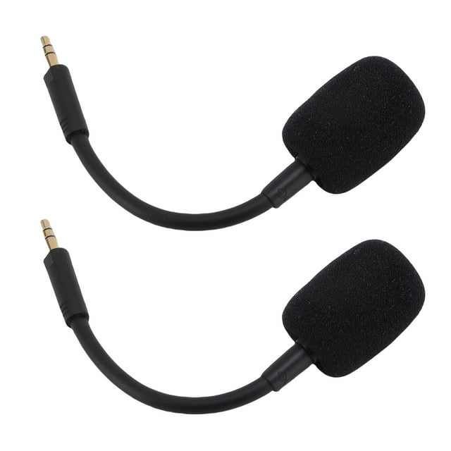 Micro de Remplacement, Perche de Microphone de Jeu Détachable 3,5 mm, Micro à Réduction de Bruit Compatible avec Casque Barracuda X, Prise Plaquée Or, 2 Pcs