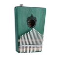 thumbnail image 1 of Kalimba 17 llaves pulgar piano, recogedor integrado portátil de madera de caoba cuerpo instrumento musical, Verde Amonsee No, 1 of 6