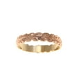 thumbnail image 4 of 14k yellow rose gold 2 tone custom hand engraved Hawaiian scroll maile ring 4mm cut out size 8, 4 of 8