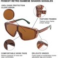 thumbnail image 4 of Ubiuo Retro One Piece Aviator Square Sunglasses Sport Siamese Shades Goggles For Men Women B2722, 4 of 4