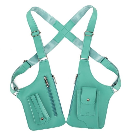 Anti-Theft Wallet, Hidden Shoulder Armor Bag with Underarm Strap for Travel Security, Blocking Double Pouch for Men Women, RFID Blocking Leather Passport Holder, 10.8x6.1in