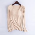 thumbnail image 2 of Long Sleeve Shirts for Women Tank Tops with Built in Bras Casual Round Neck Solid Shirts Loose Comfy Pajamas Fall Outfits for Women 2026, 2 of 7
