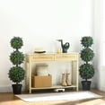 thumbnail image 2 of HOMCOM 3.5ft Set of 2 Potted Artificial Plant Ball Tree w/ Lavender Flowers, 2 of 10