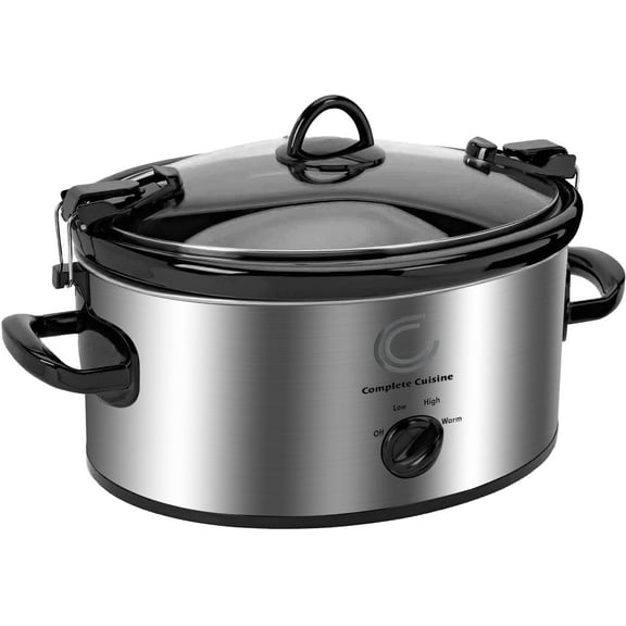 Complete Cuisine 6.0 QT Slow Cooker with Locking Lid