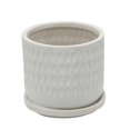 thumbnail image 2 of Sagebrook Home S/2 5/6" HAMMERED PLANTERS W/ SAUCER, WHITE, 2 of 2